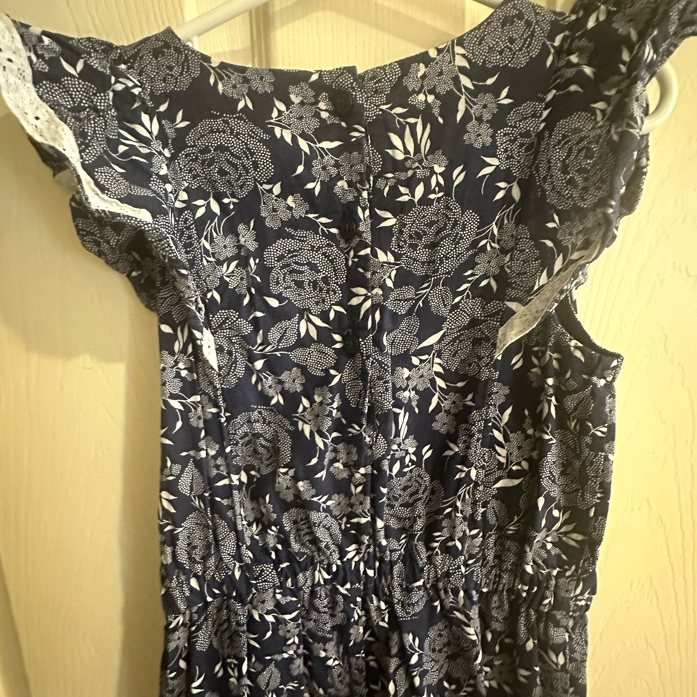 Janie and Jack Navy Floral Jumpsuit - Picture 5 of 6